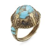 A Group of Important Works - To be sold Without Reserve A turquoise-set gold ring, Persia, 12th-...