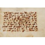 A Kufic Qur'an leaf, Near East or North Africa, 9th-10th century, Arabic manuscript on vellum, 10...