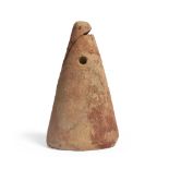 A Greek or Roman pottery loom weight of conical form, 11.2cm high Provenance: Private UK Collection