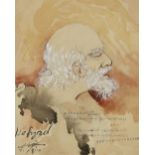 Hossein Behzad (Iranian, 1894-1964), A portrait of Khayyam, opaque pigments on paper, 1961, signe...