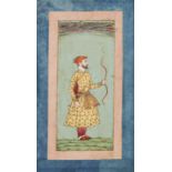 To be Sold without Reserve A Mughal portrait of a bearded nobleman with bow and arrow, India,18t...