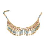 An Egyptian style decorative necklace, 20th century, including blue glazed tubular faience beads,...