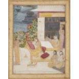 To be Sold without Reserve Women on a terrace, possibly an illustration from a Ragamala: Dipak R...