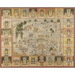 A picchvai depicting a city map of Nathdwara, North India, Rajasthan, Nathdwara, late 19th-early ...