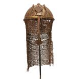 An Indo-Persian melon shaped steel helmet, possibly Sikh, India, mid-19th century, with twin fron...