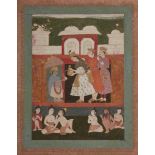 The dwarf Vishnu (Vamana or Trivikrama) visited by a princess, Deccan, North India, 18th century,...