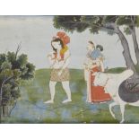 The Holy Family at rest, Pahari School, Kangra, circa 1810-20, opaque watercolor and gold on pape...