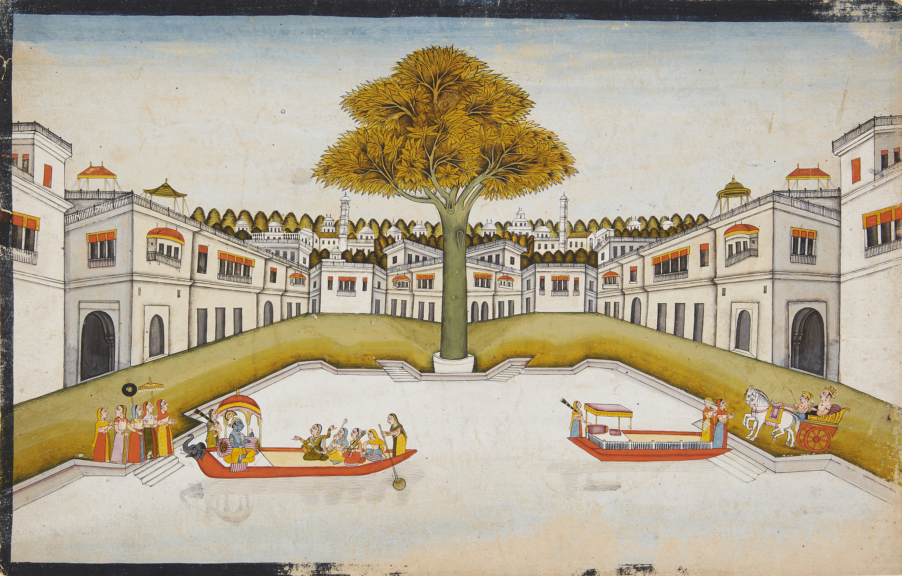 View of a European City, Company School Style, Murshidabad, 19th century, opaque pigments on pape...