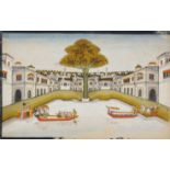 View of a European City, Company School Style, Murshidabad, 19th century, opaque pigments on pape...