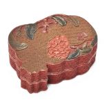 A Chinese three-colour cinnabar lacquer 'pomegranate' box and cover Qing dynasty, Qianlong perio...