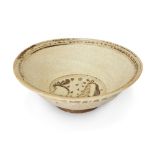 A Thai Sawankhalok brown-painted 'fish' bowl Sukothai, 14th/15h century Painted with underglaze...