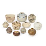 A group of eleven various Annamese and Thai small jars and boxes and covers 14th/15th-16th centu...