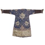 A Chinese blue-ground 'dragon' robe Late Qing dynasty/Republic period, 19th/early 20th century ...