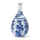 A fine Chinese blue and white 'floral' miniature bottle vase Qing dynasty, Kangxi period  Finel...