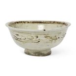 A large Thai Sawankhalok stoneware bowl Sukothai/Ayutthaya, 15th/16th century The deep rounded ...