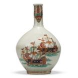 The Robert G. Vater Collection. A Japanese Arita polychrome-enamelled 'black ship' (Namban) bott...