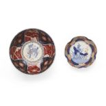 Two Japanese Imari bowls Meiji period Comprising a large bowl decorated with dragons and floral...