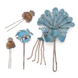 A group of four Chinese hair ornaments Late Qing dynasty-Republic period, early-mid 20th century...