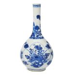 A Chinese blue and white bottle vase Qing dynasty, Kangxi period Painted with alternating panel...