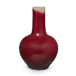 A Chinese monochrome copper-red glazed bottle vase Late Qing dynasty/Republic period Covered in...