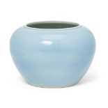 A Chinese clair de lune weiqi bowl Republic period The exterior covered in a pale blue glaze, t...