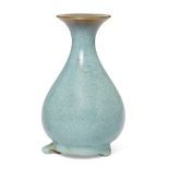 A Chinese imitation-Jun pear-shaped vase, yuhuchun ping 20th century The thickly-potted vessel ...