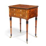 A Regency mahogany side table, first quarter 19th century, inlaid with ebonised anthemion and har...
