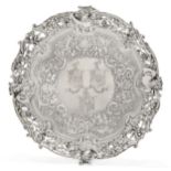 A Regency silver salver with Bacchanalian border, London, 1820, Rebecca Emes & Edward Barnard I, ...