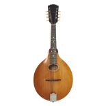 The Gibson style A mandolin, first quarter 20th century, pear shaped with faux ivory banding and ...