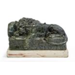 An Italian serpentine marble model of the Lion of Lucerne, after Bertel Thorvaldesen, Danish, 177...