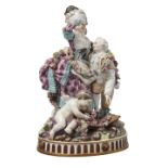 A Meissen (Marcolini) porcelain allegorical group of 'Die zerbrochene Brücke’ (The Broken Bridge)...