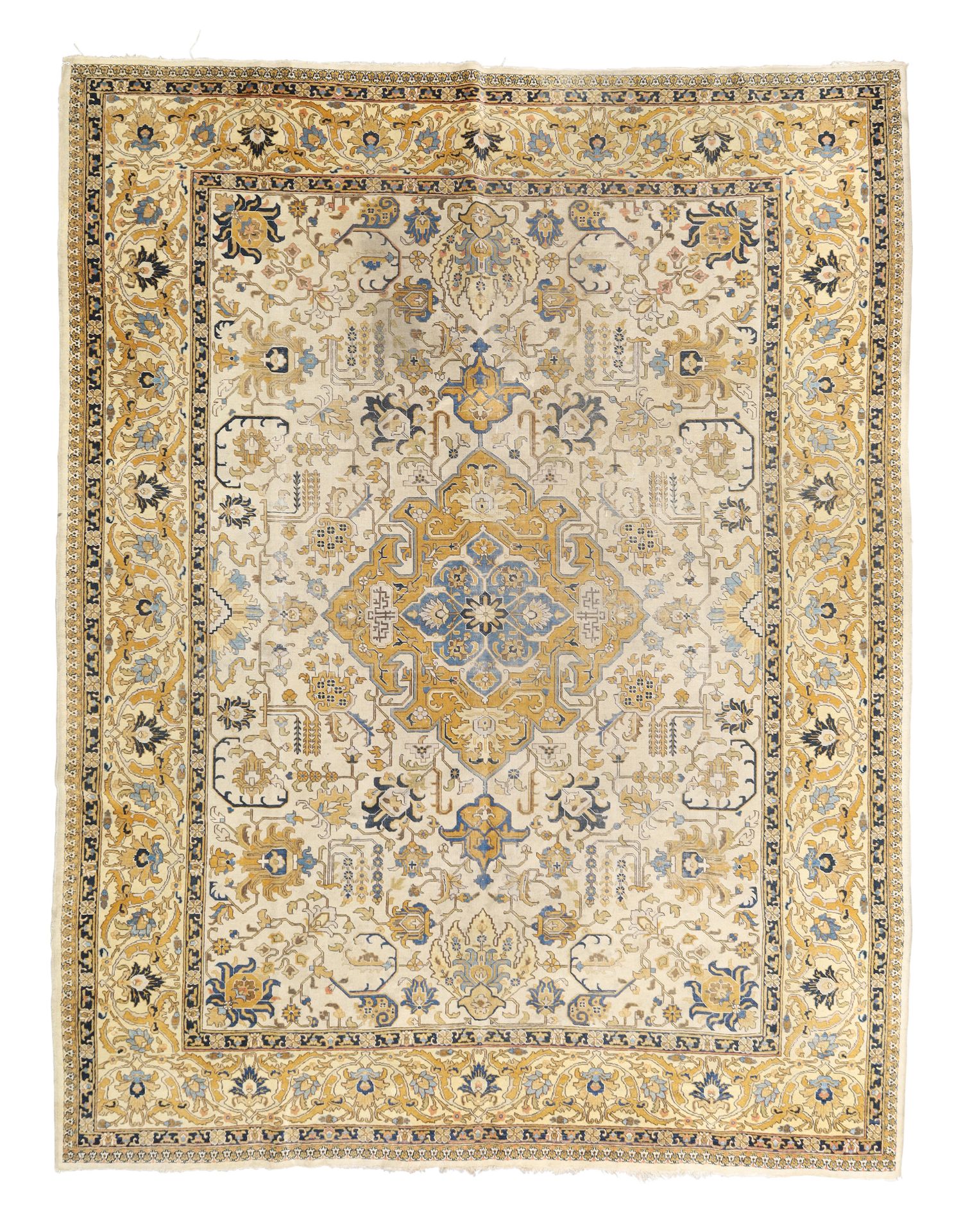 A Persian Heriz carpet, second quarter 20th century, the central geometric floral medallion surro...
