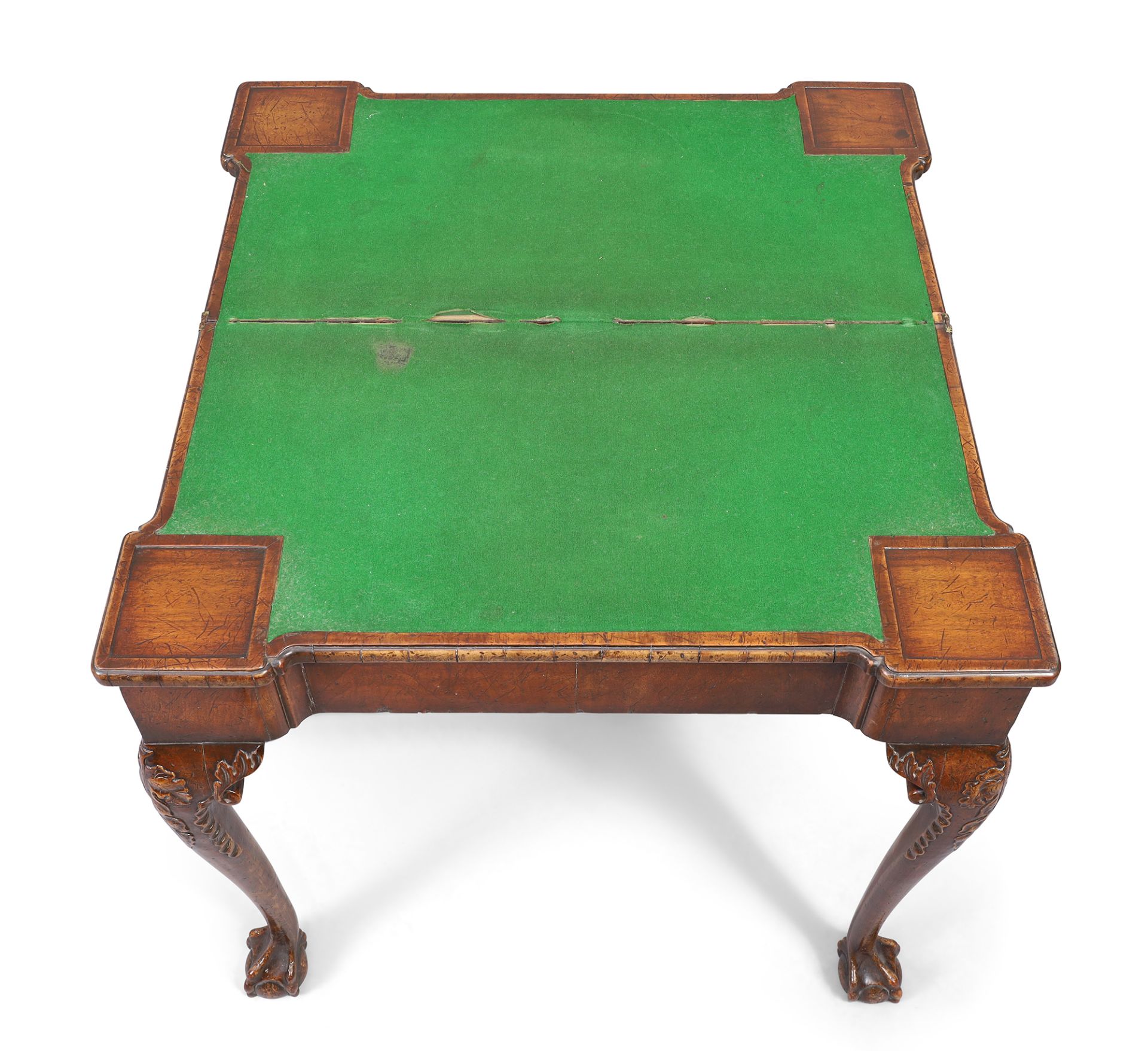 An English walnut card table concertina, in the George II style, first quarter 20th century, the ... - Bild 3 aus 6