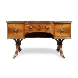 A Regency mahogany bowed breakfront sideboard, probably Scottish, first quarter 19th century, inl...