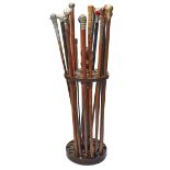 A group of seventeen walking sticks, late 19th century and later, some associations, comprising: ...