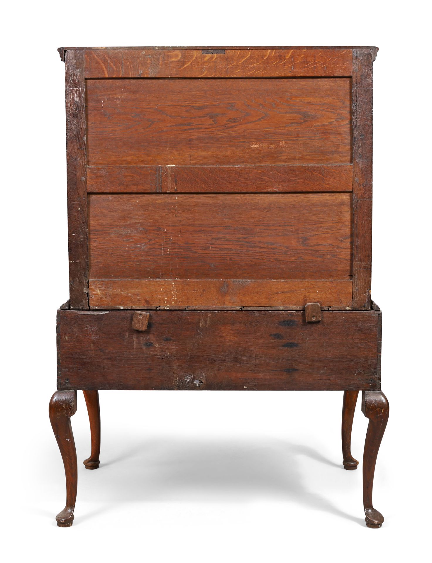 A George II oak chest on stand, third quarter 18th century, with three long above three short dra... - Image 2 of 2