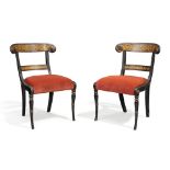A pair of Regency ebonised side chairs, first quarter 19th century, attributed to John Bullock, t...