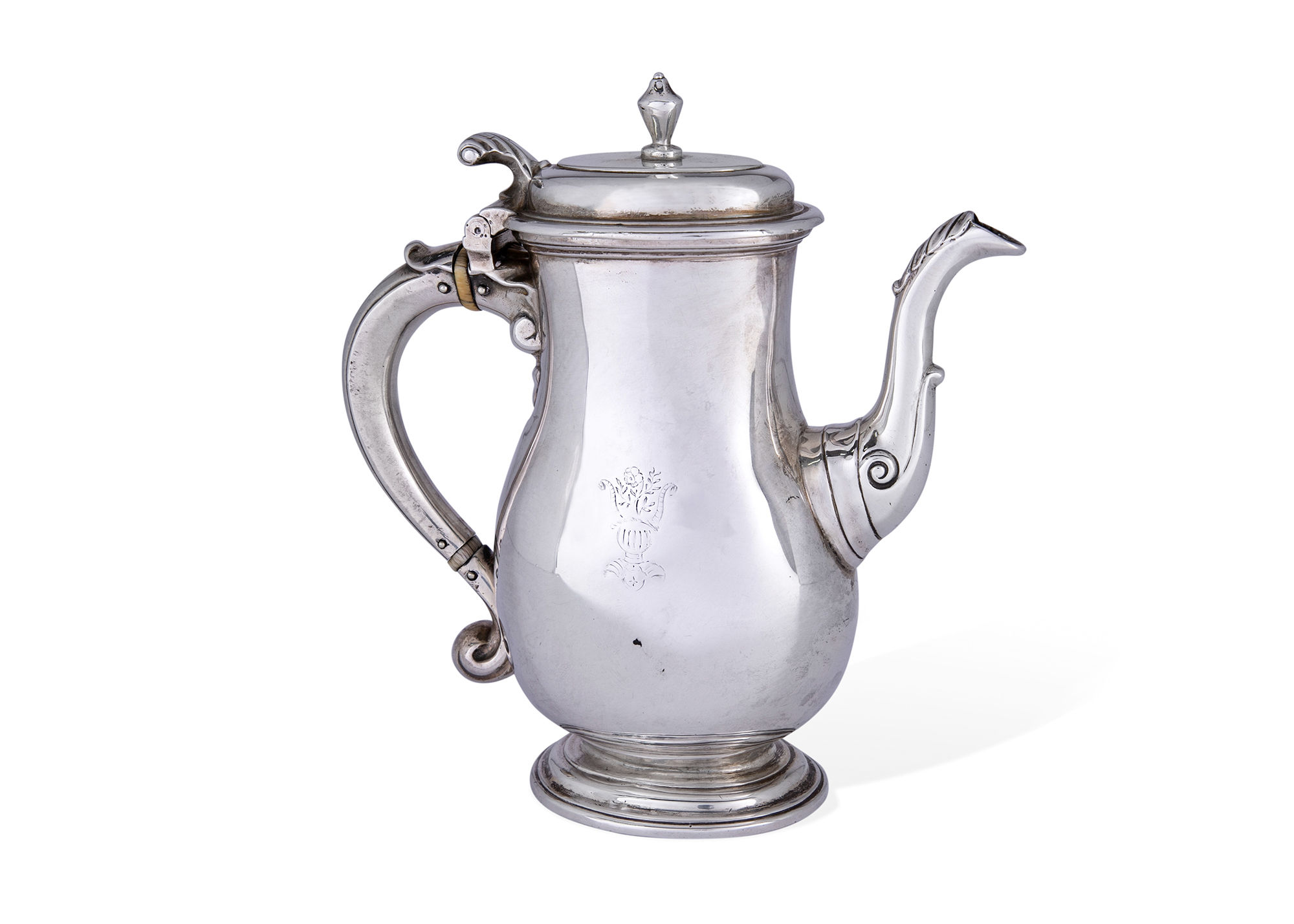 A George I silver shaving jug with later added spout (additions mark, 2023), London, 1718, Samuel...