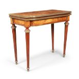 A French marquetry and parquetry walnut card table, in the Louis XVI style, last quarter 19th cen...