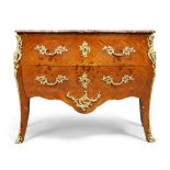 A French kingwood bombe commode, in the Louis XV style, last quarter 19th century, ormolu mounted...