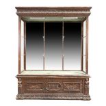 A mahogany and oak display cabinet, last quarter 19th century, some elements 17th century, the mo...