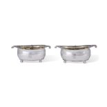 A pair of George III parcel gilt silver double salt cellars, London, 1809, Robert Hennell II, of ...