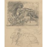 Keith Vaughan,  British 1912-1977 -  Abraham and Isaac;  pencil on paper, 19.8 x 16 cm (ARR) P...