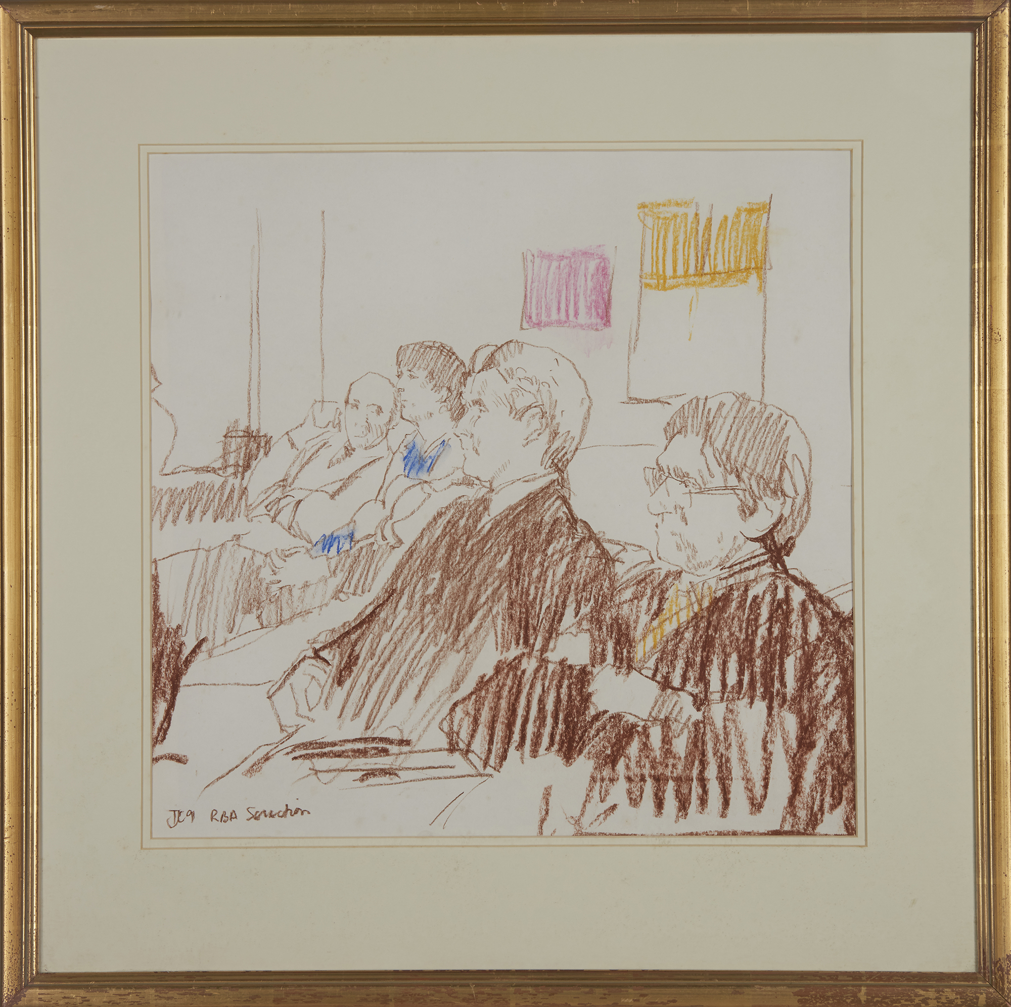 Tom Coates PRBA RP,  British b.1941 -  Study of RBA Selection, 1991;  pastel on paper, signed w... - Image 2 of 6