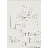 Bob and Roberta Smith OBE RA,  British b.1963 -  Louise Bourgeois has 8 Legs, 2002;  ink on pap...