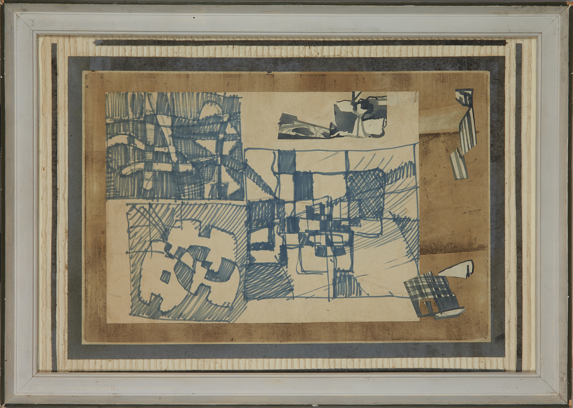 Robert Frame,  Scottish c.1922-1999 -  Untitled (Abstract collage), c.1950s;  ink and collage o... - Image 2 of 3