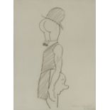 Edmund Blampied,  Jersey 1866-1966 -  Absent-Minded;  pencil on paper, signed and titled lower ...