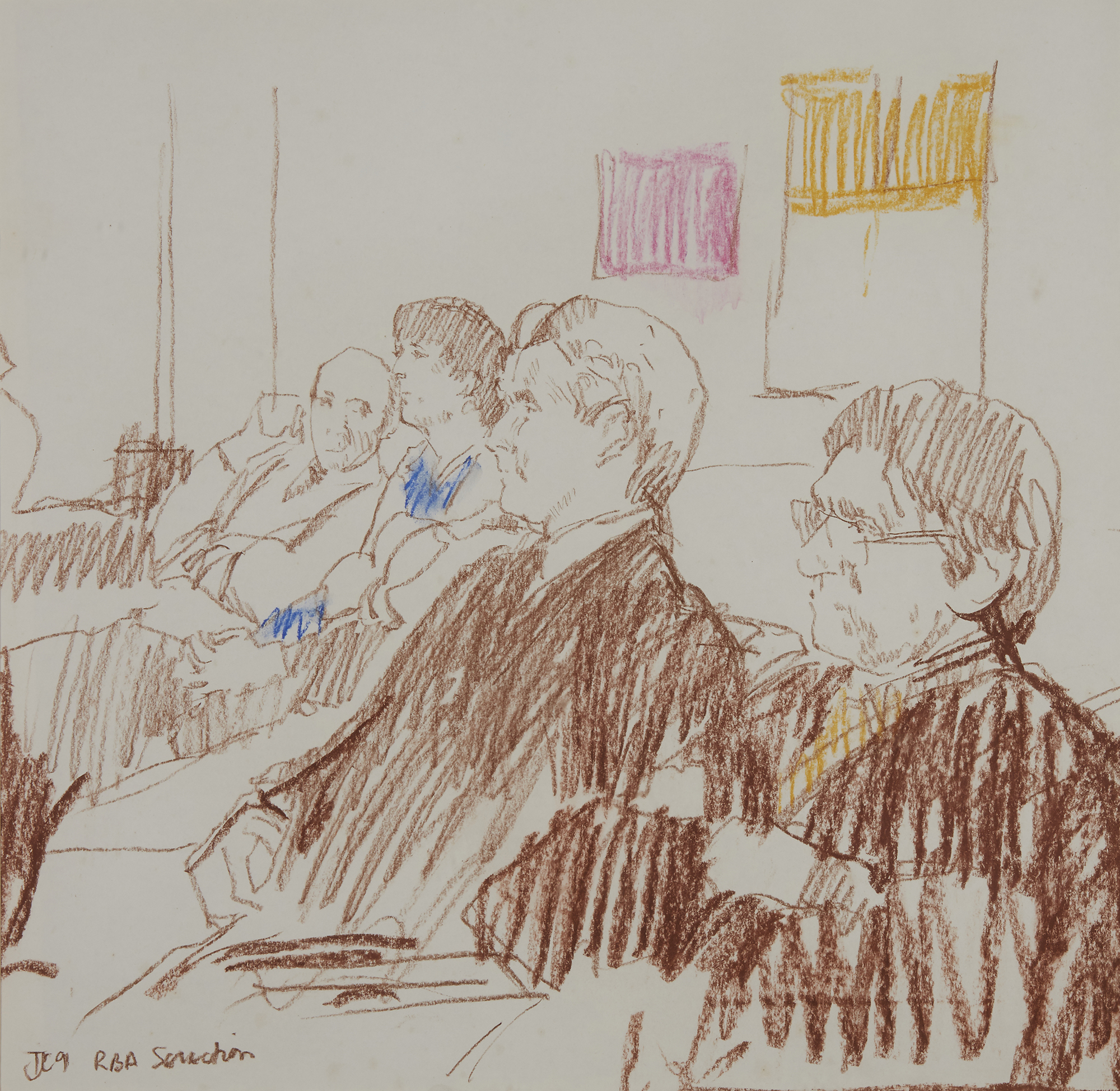 Tom Coates PRBA RP,  British b.1941 -  Study of RBA Selection, 1991;  pastel on paper, signed w...