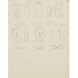 Henry Moore,  British 1898-1986 -  Page 16 from Textile Design Sketchbook 1, 1943;  pencil on p...