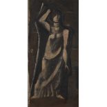 Mario Sironi, Italian 1885-1961 - Figura; oil on paper, laid down on board, 49 x 24 cm (ARR) (V...
